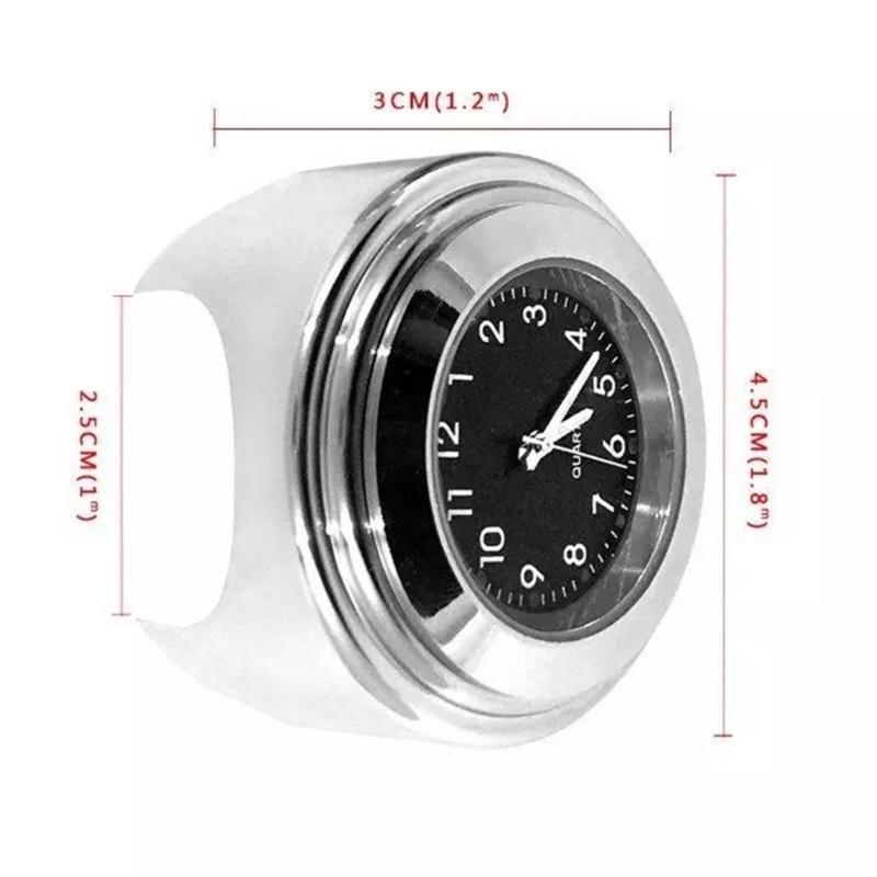 Motorbike Handlebar Clock Thermometer Waterproof Universal 7/8" 1Inch Motorbike Handlebar Mount Clock and Thermometer