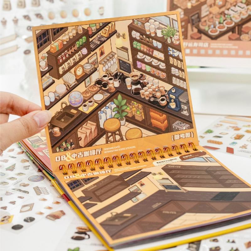 Mini Scene Sticker Book DIY Micro Landscape Decorative Stickers Educational Handmade Craft Toy For Journal Scrapbook Collage
