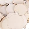 50x Christmas Wooden Round Tags Natural DIY Chips Hanging Ornaments