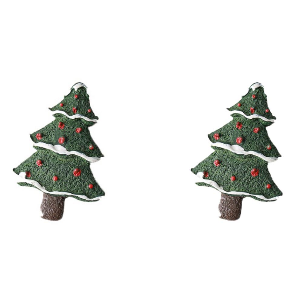 2 Pcs Waterproof Xmas Refrigerator Sticker Handmade Christmas Tree Ornaments  Christma Gift