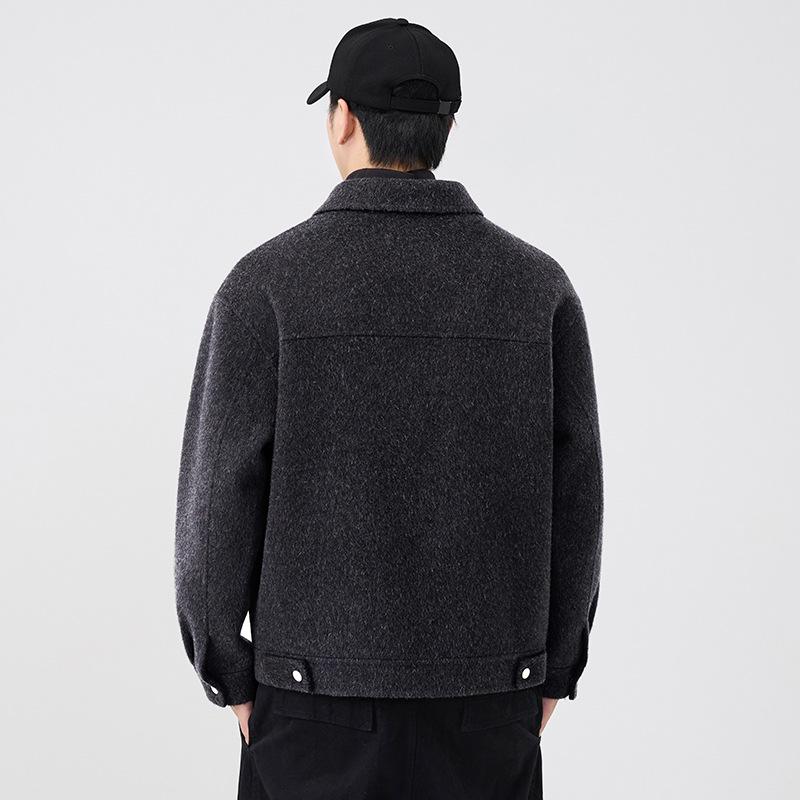 Men's Heavyweight Double-Faced Wool Coat - Thick, Warm Lapel Jacket for Autumn/Winter 2025