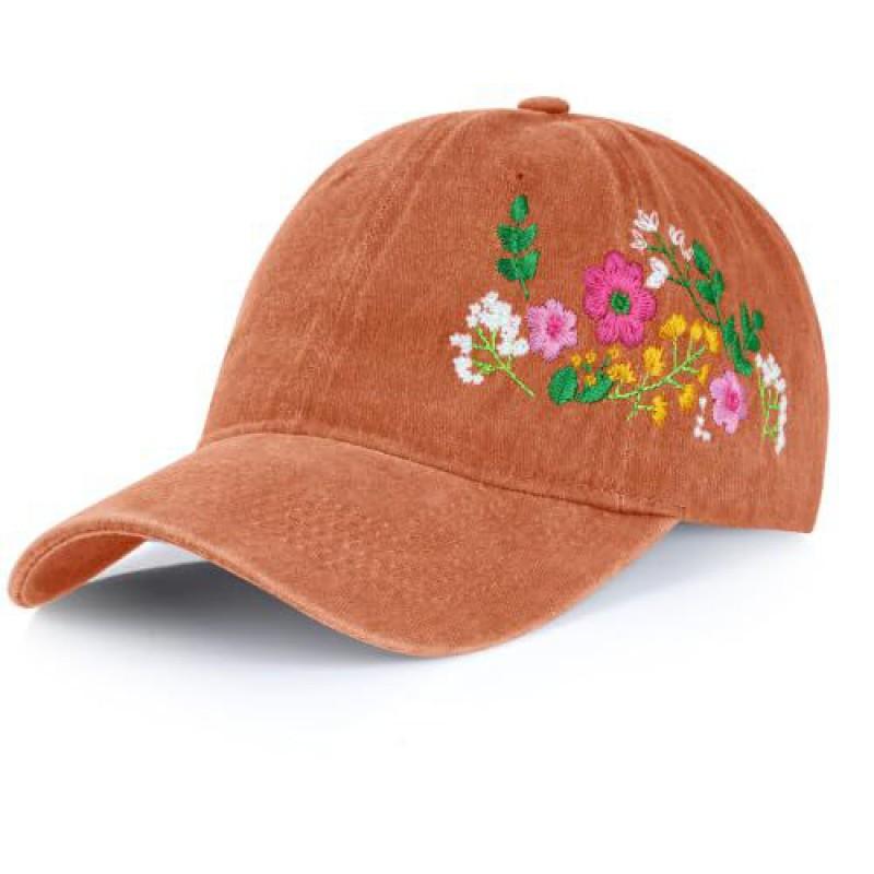 Vintage Blumenmuster Baseballkappe Damen Herren Verstellbarer Sonnenhut Outdoor Reise Sport