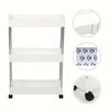 Triple-layer metal frame ultra-thin mobile storage cart