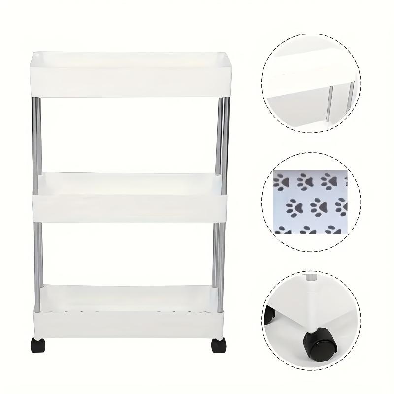 Triple-layer metal frame ultra-thin mobile storage cart