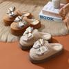 Bow Cotton Slippers Autumn and Winter Cotton Shoes Home Platform Warm Shoes Plush Household Wool Slippers