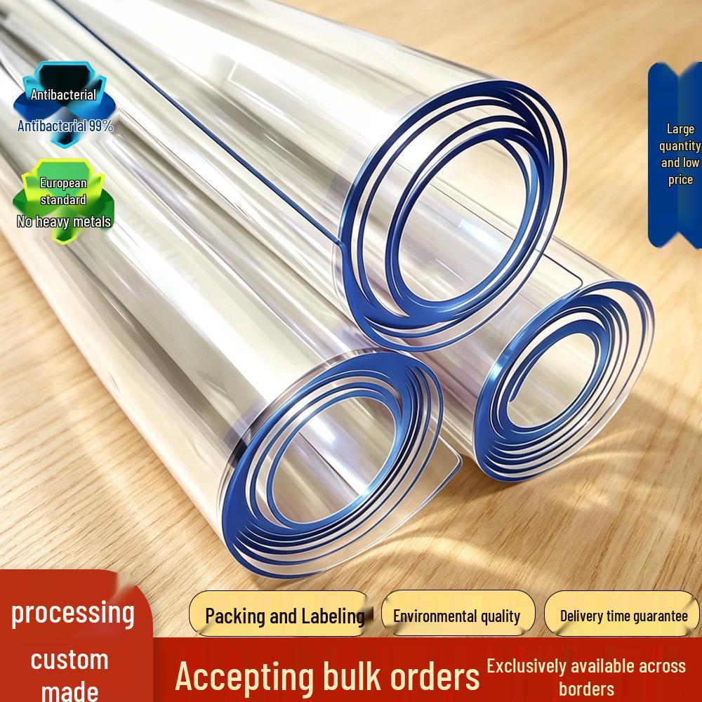 2m PVC mīkstā stikla caurspīdīgs galdauts