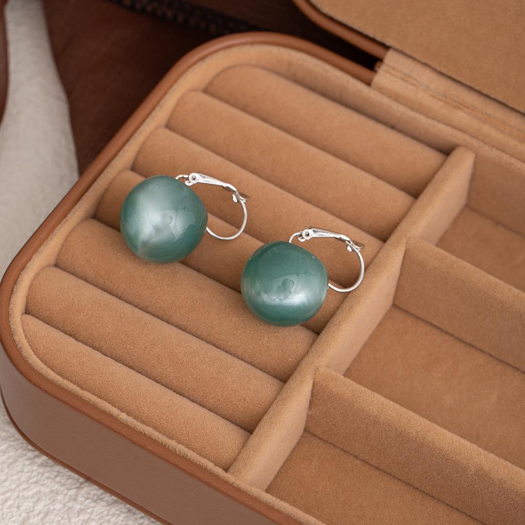 Gradual Change Blue Ocean Secret Round Hard Candy Earrings Summer Small Fresh Sweet Ear Buckle Fashion Personality High Sense Earrings