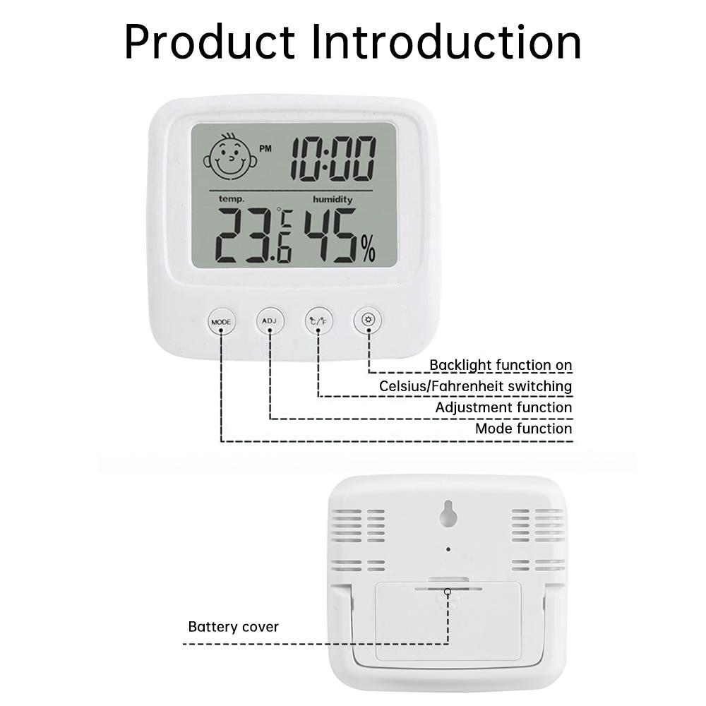 Thermohygrometer Ultra-dun Eenvoudig Smart Home Elektronische Digitale Thermometer Hygrometer Temperatuur- en Vochtigheidsmeter