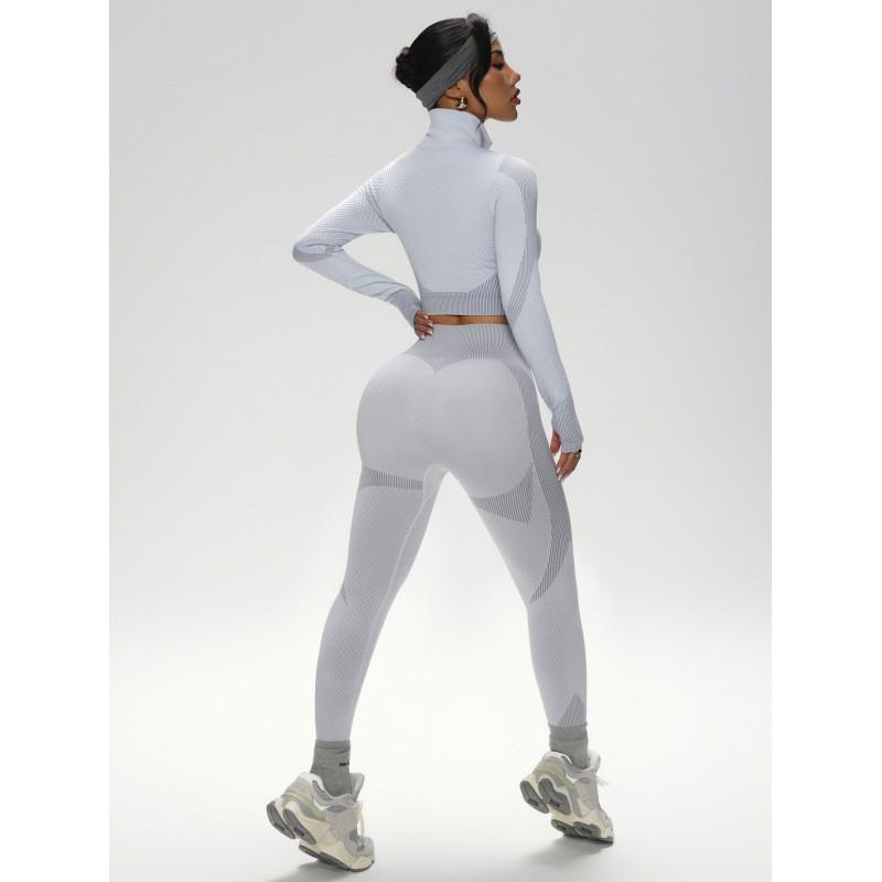 JYL Seamless Quick Dry Long Sleeve Pants Plus Size Yoga Set