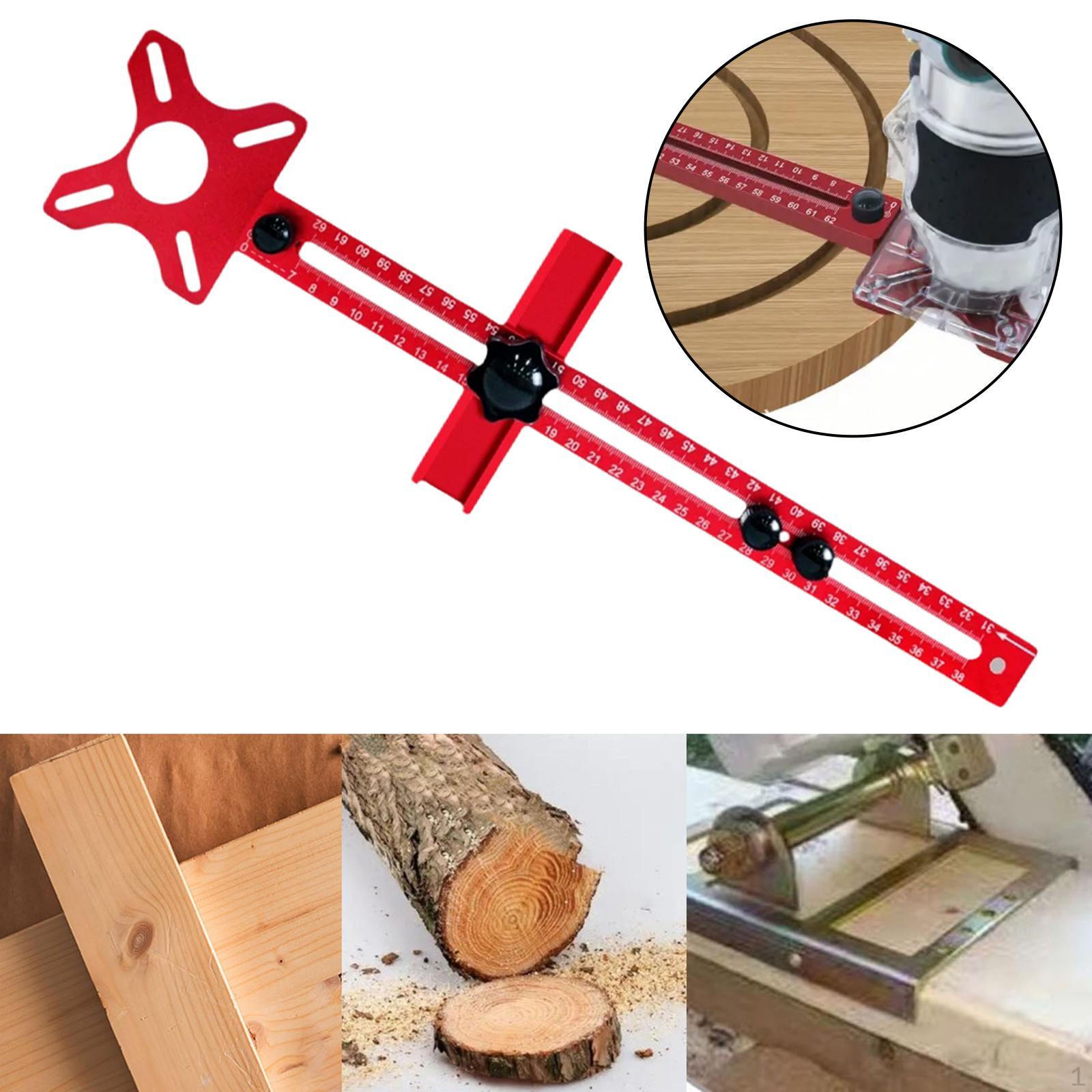 

Router Milling Groove Bracket Circle Jig Red Professional Portable Multi Purpose Woodworking