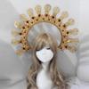 Gothic Lolita Girls KC Halo Crown Headpiece Virgin Sun Goddess Cosplay Baroque Crown Headband Women Headdress Hair Accessories