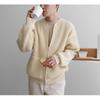 2025 Men's Autumn/Winter Korean Style Loose Casual Knit Cardigan Crew Neck Sweater
