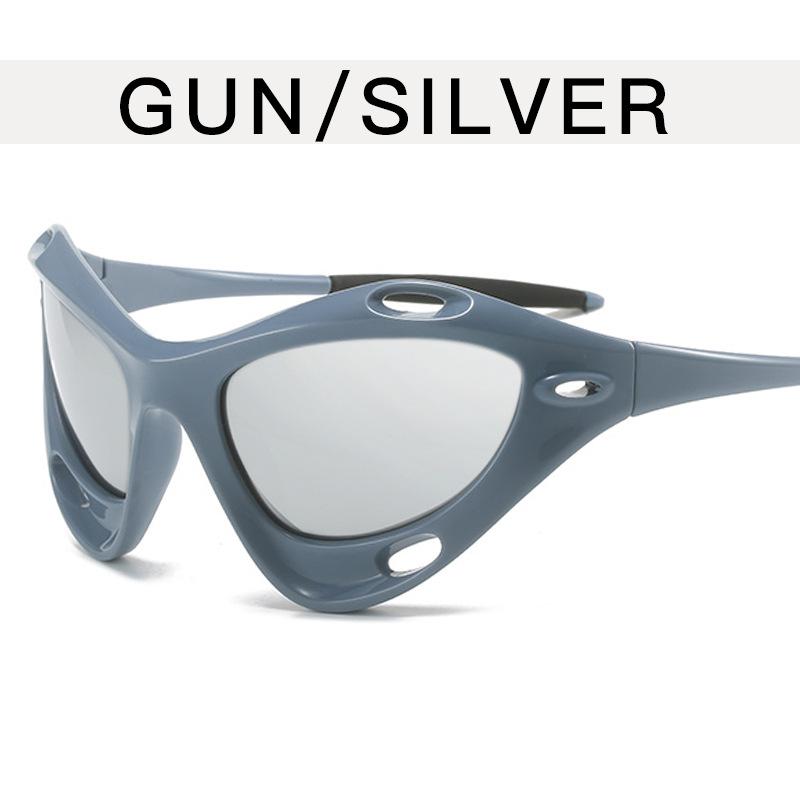 Occhiali da sole stile spaziale Donna Punk Y2K Forma a maschera Occhiali da sole Uomo Donna Occhiali da sole Europei Americani per Donna