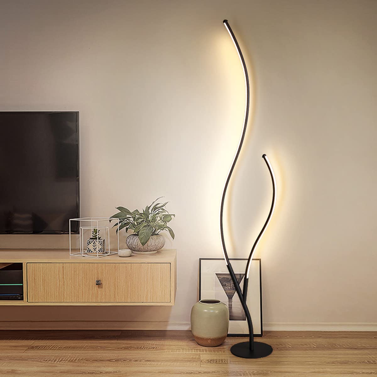 

Светодиодный напольный светильник с бесступенчатой регулировкой цвета, скандинавский, на подставке, непрямой, сборный, с пультом дистанционного управления, ночной, с таймером, лампа дневного света, подходит для гостиной чёрный