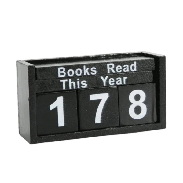 Book Counter Decorative Piece With Number Cubes Books Read This Year Trackers for Reading Goal Display Readers Gift