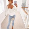 Women's Sexy Elastic Off-the-Shoulder Knitted Sweater for Autumn and Spring
