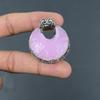 Pink Chalcedony Rough Pendant 925 Sterling Silver Pendant Gemstone Jewelry Crescent Moon Pendant Handmade Vintage Pendant Anniversary Gifts
