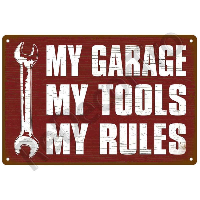 Garage Bil Retro Dekorativt Hus Metallskylt Plåt Affischer På Väggen Plåtskylt Vintage Affisch Dekor Väggkonst Rumsdekoration