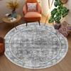 Vintage Floral Classic Vintage Style Round Area Rug Ideal for Living Room or Bedroom Decor