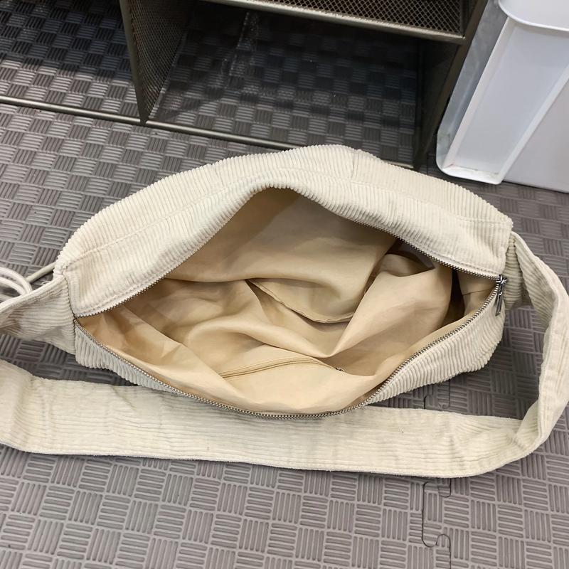 Leichte Cordtasche, einfarbig, Umhängetasche für Damen, Reise-Umhängetasche