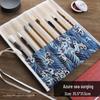Ancient Style Canvas Calligraphy Brush Roll | Elegant Bamboo Pen Storage | Portable, Creative & Exquisite Design