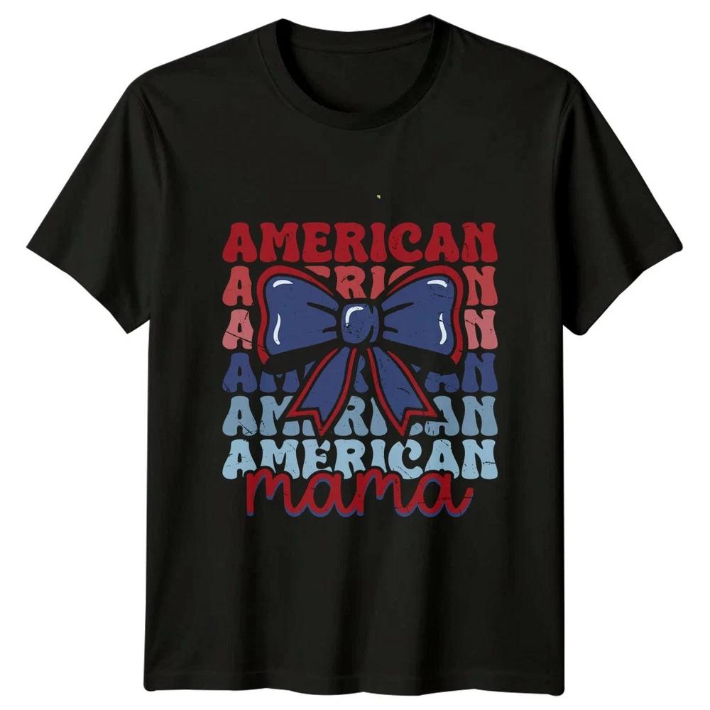 American Mama Coquette Bow Unisex T Shirt 4th Of July Gift S