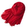 Bright Red Cotton-linen Scarf for Photography, Desert Sun Protection Shawl, Beach Travel Scarf, Qinghai Chaka Salt Lake Gauze Scarf for Women