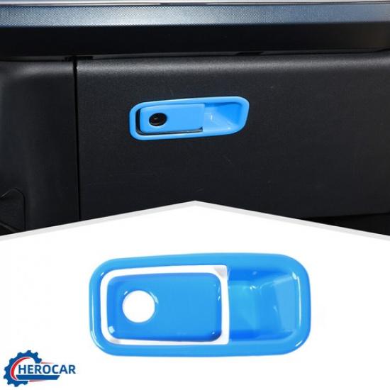 

2x Co-pilot Storage Box Handle Switch Cover Trim For Ford Bronco 21+Light Blue