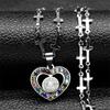 Catholic Saint Benedict Heart Shape Pendant Necklace for Women Men Stainless Steel Gold Color Christian Prayer Chain Jewelry