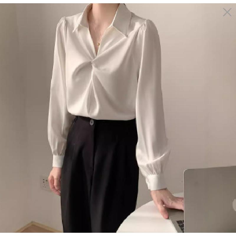 Women's Designer Shirt 2026 Spring and Autumn New Chiffon Top for Commuting and Interview Formal Wear
