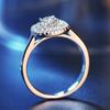 Ring Micro-Inlaid Zircon Silver Ring Women'S Electroplated Platinum Luxury Imitation Diamond Ring