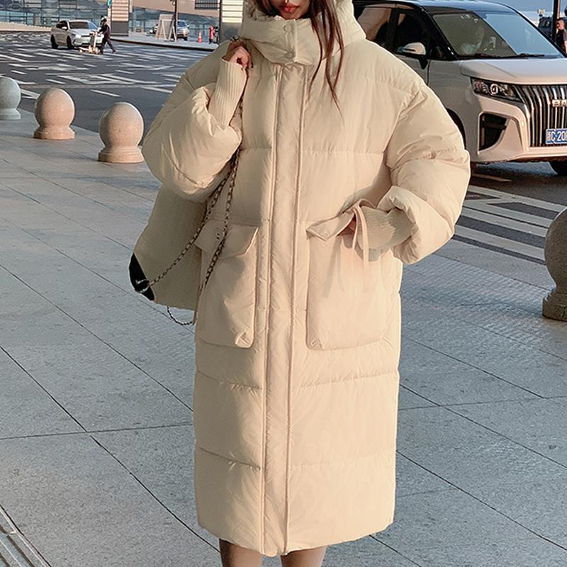Fashion Winter Long Parkas for Women Plus Size Overcoats Hooded Elegant Loose Thick Warm New In Coats Lady Jackets