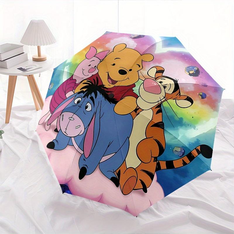 Winnie Puuh, Tigger Automatisches Öffnungs- und Schließschirm, Kompakter Reiseschirm, Leicht und Tragbar, Geeignet für Strand und Pendeln