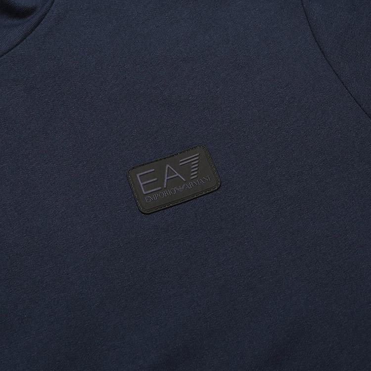 Emporio Armani EA7 Series FW22 Logo Letter Edge Label Hooded Sports Sweatshirt Men sweatshirt Navy-Blue 6LPM44-PJ05Z-1554