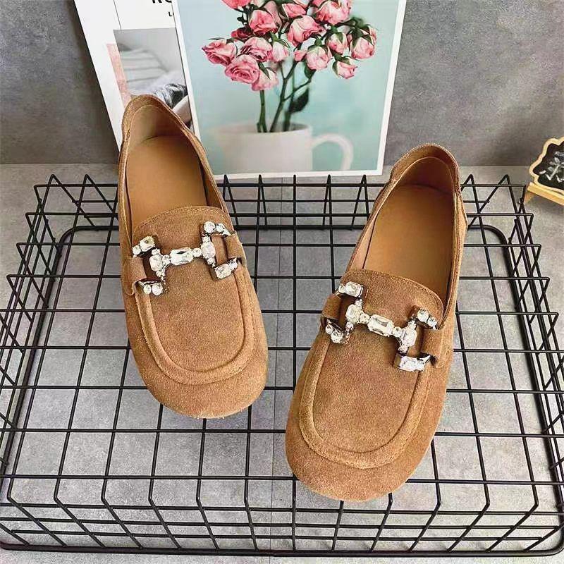 2025 Spring Women's Retro Suede Soft Sole Loafers - Versatile Round Toe Flats
