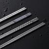 Korean Style Stainless Steel Chopsticks - High Temperature Resistant, Ideal for Home, Restaurant, and Hotel Use