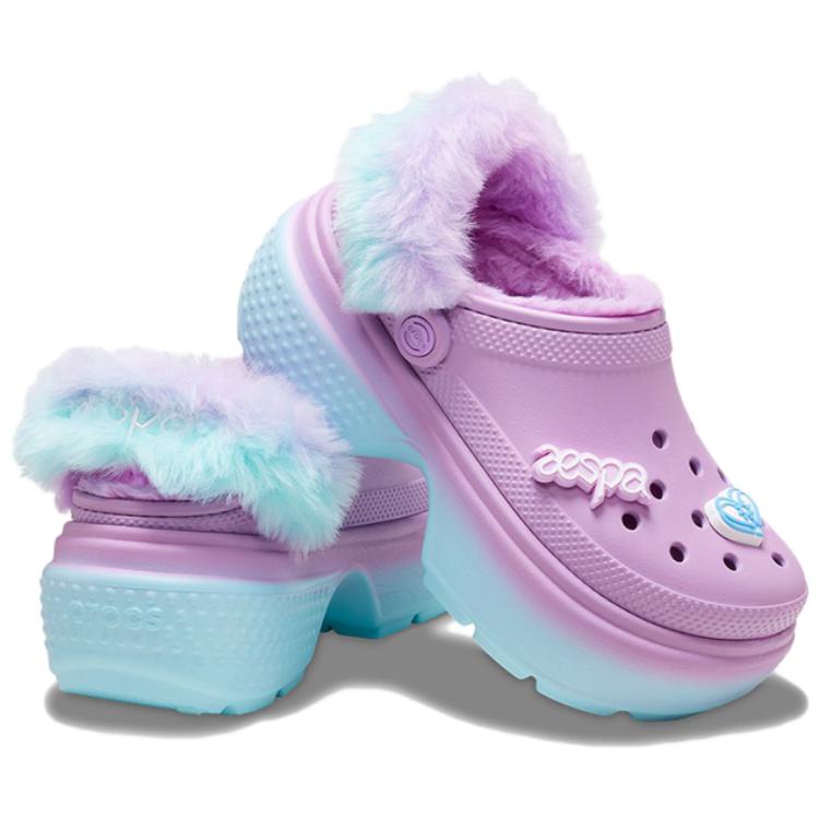 Aespa x Crocs Stomp Lined Clog Nebe a Země Unisex Tenisky Fialová Vícebarevná 208688-90H