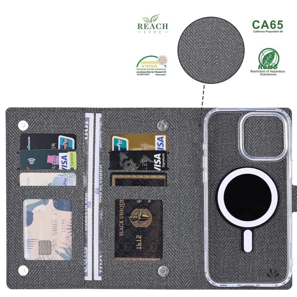 VILI GBS-C Series for iPhone 16 Pro Case Detachable PU Leather Magnetic Phone Cover