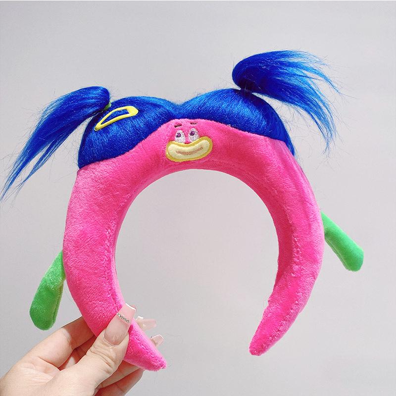 New Funny Plush Ugly Doll HairBand Female Winter Cute Cartoon Face Wash Hairband Hair Hoop Korean Girl Hair Grotto Headband