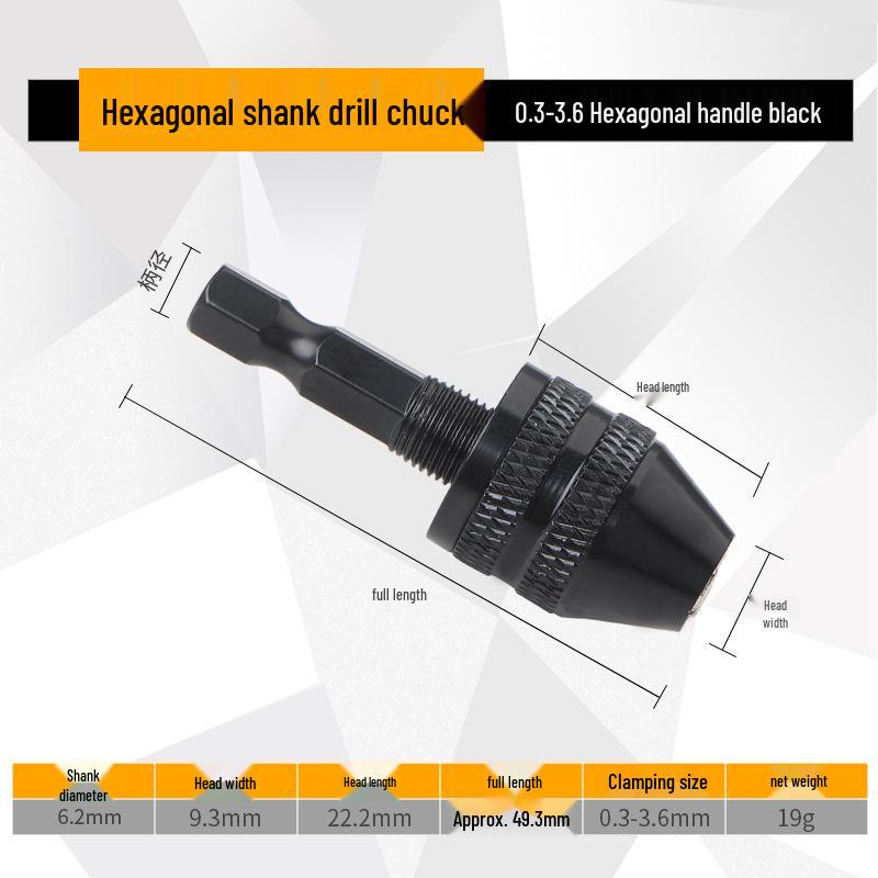 Hex Shank 3-Jaw Drill Chuck Adapter for Quick Electric Grinder