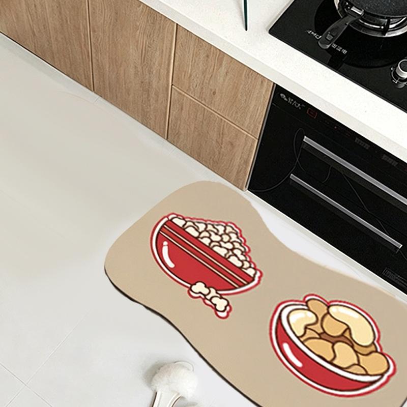 Creative 3D Non-Slip Mat Set 30*40Cm Kitchen Floor Doormat Trendy Series Floor Mat Absorbent Waterproof For Bathroom Kitchen