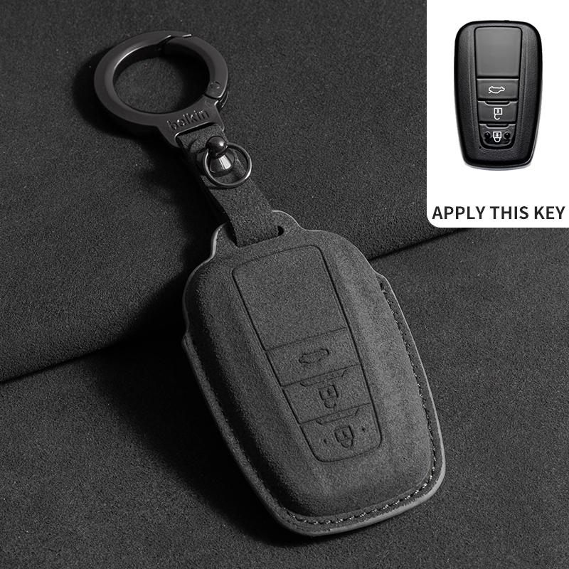 

Suede Car Key Case Cover Shell Keychain For Toyota Chr Hilux Fortuner Land Prius Cruiser 200 Camry Corolla Crown Rav4 Highlander