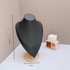 Solid Wood Necklace & Jewelry Display Stand with Portrait Model for Accessories, Rings, and Bracelets