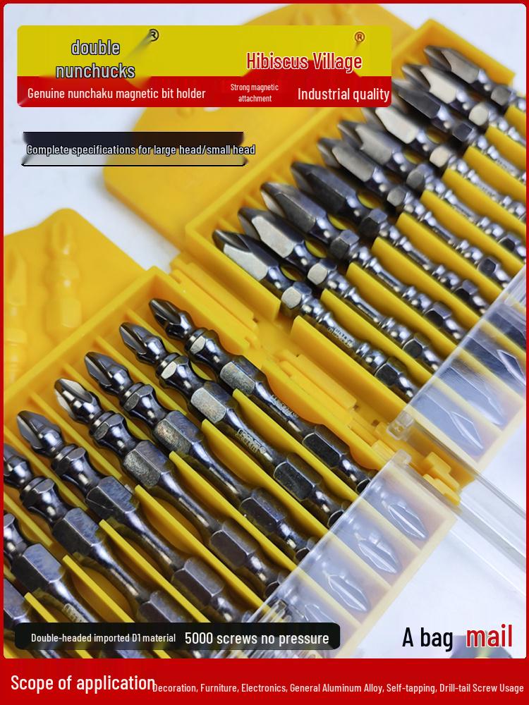 Magnetic Nunchuck Screwdriver Set: Strong Phillips & Hex Bits for Hand & Air Drills