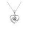Love Heart Windmill 50-Point Necklace: Women's S925 Sterling Silver Moissanite Pendant.