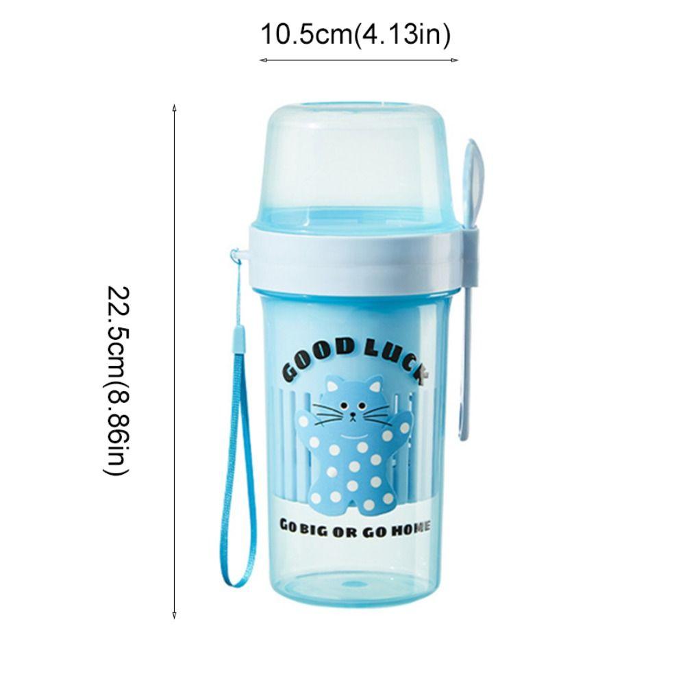 Double Layer Breakfast Oatmeal Cup Spring Pressure Salad Cup Cereal Cup Yogurt Filter Cup  School