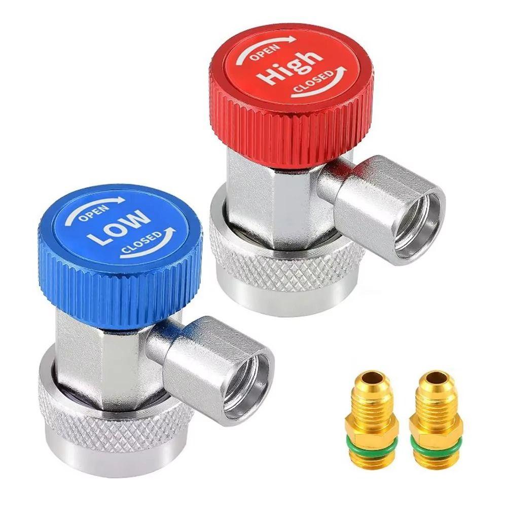 Adjustable Car Quick Coupler Connector Alloy Manifold Gauge Durable Brass Plating Adapter