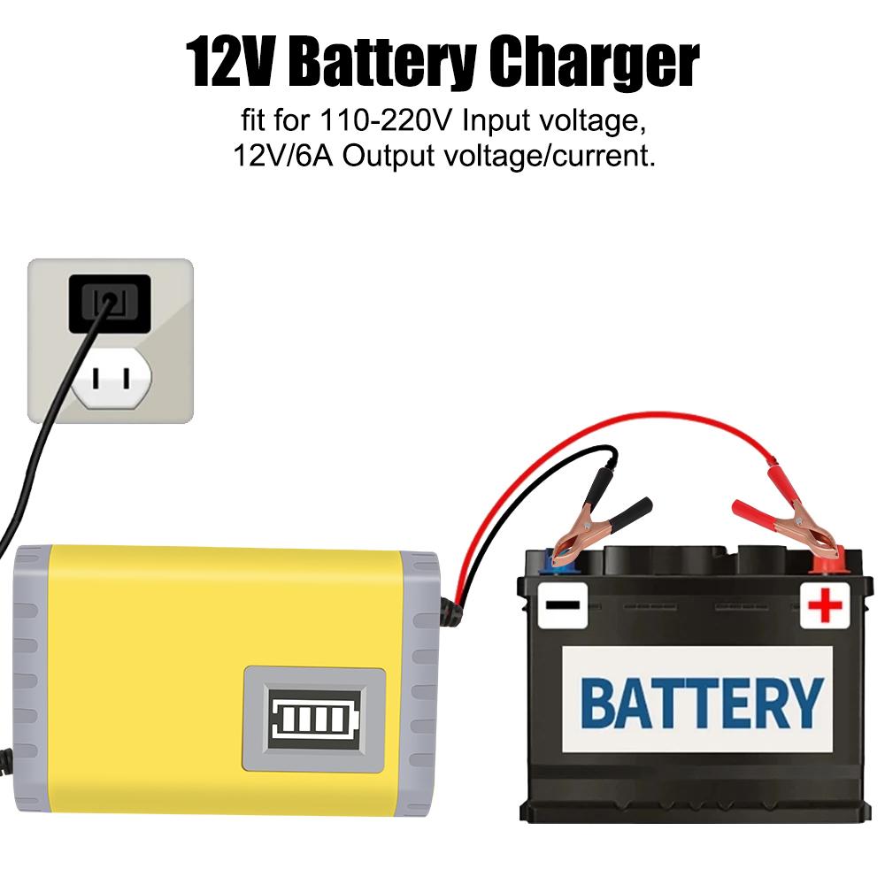 EU US Plug Universal For 3-20AH Lead Acid Batteries Smart Motorcycle Battery Charger DC 12V 2A Output AC 110-220V Input