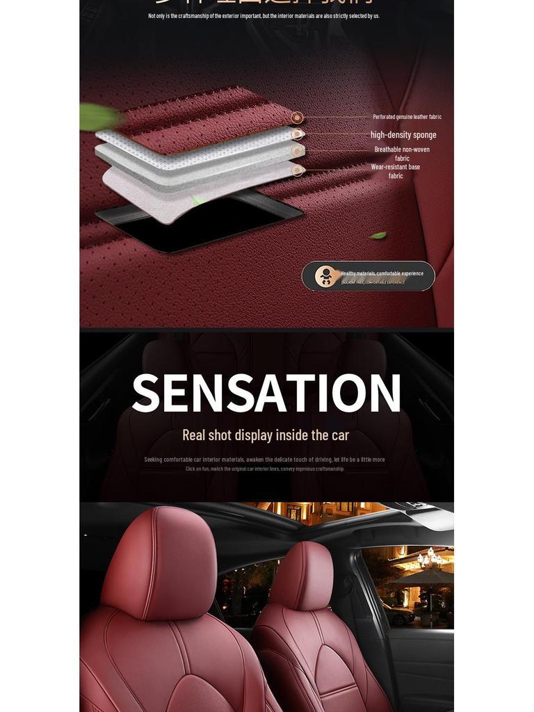 Universal Genuine Leather All-Season Car Seat Cover for Five-Seat Models