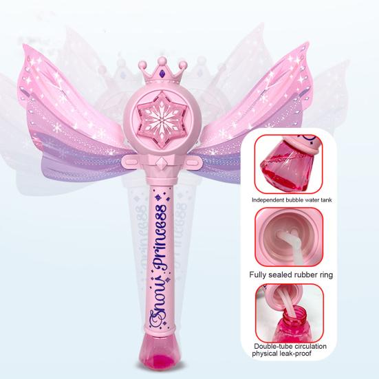 130ml Seifenblasenmaschine Wunderbare Musik Abnehmbare Angeregte Flügel Elektrisch Auslaufsicher Unterhaltung ABS Kleine Fee Schmetterling Seifenblasenstab Sommerspielzeug